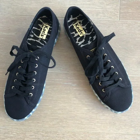 Keds Kickstart Leo Foxing Leopard Canvas Upper Lace Up Sneakers Black Sz 8.5 NWT - Picture 6 of 9